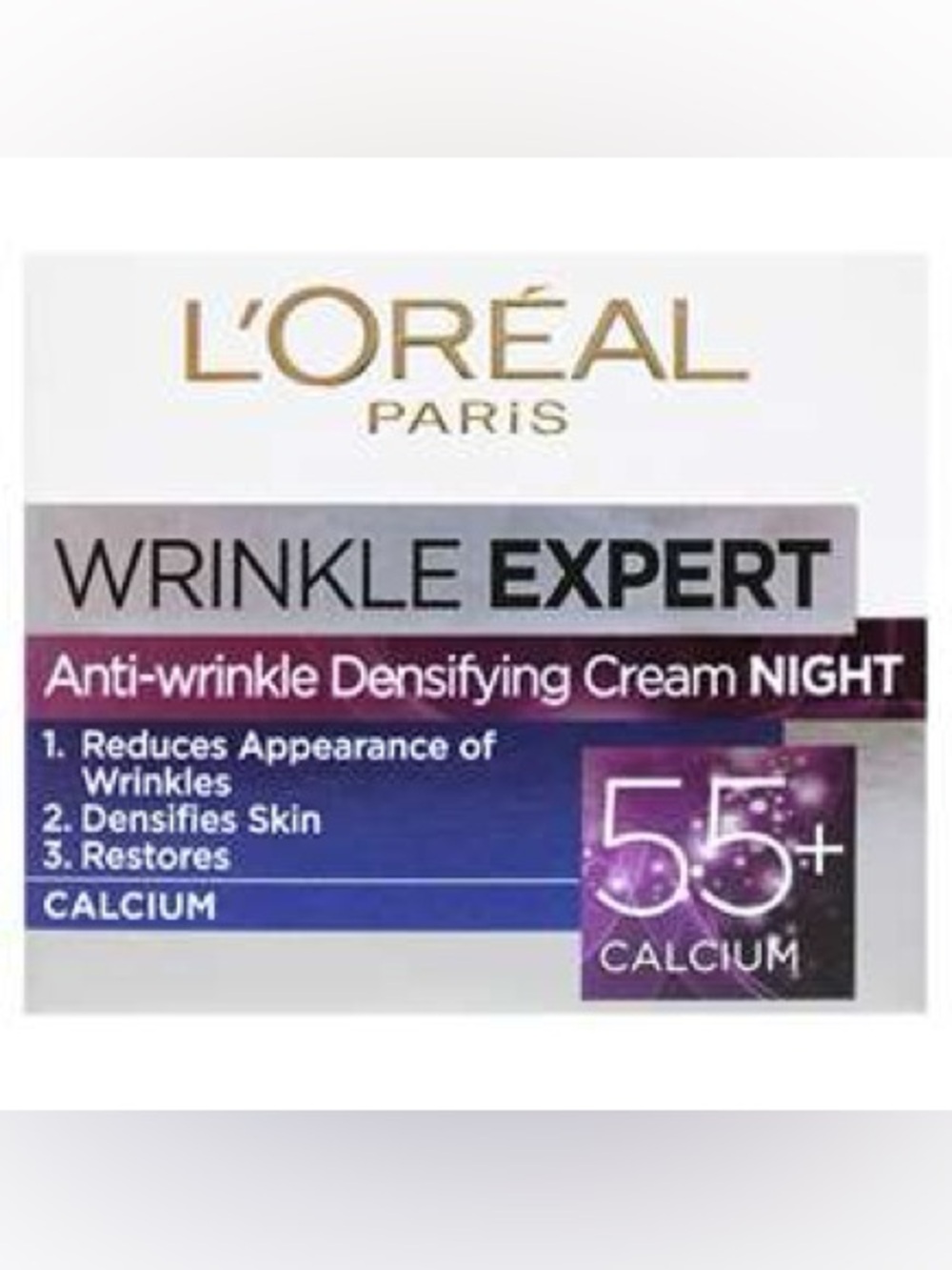 L'ORÉAL PARIS Wrinkle Expert Anti-Wrinkle Densifying Night Cream- age 55+ 
NWT
